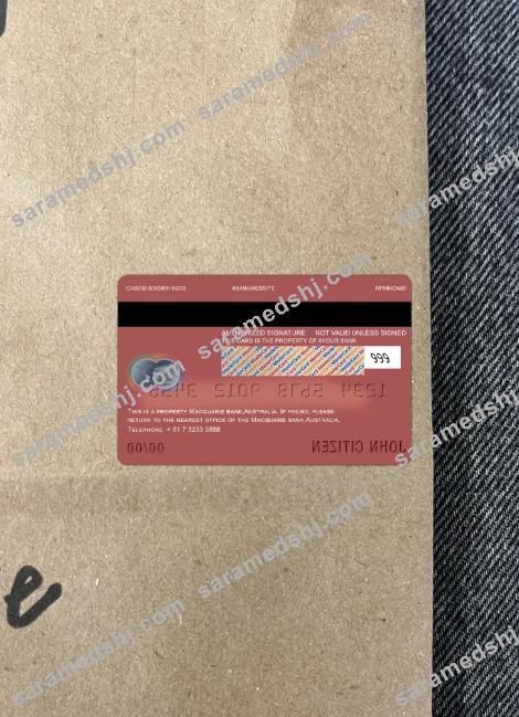 Australia Macquarie bank mastercard photolook back